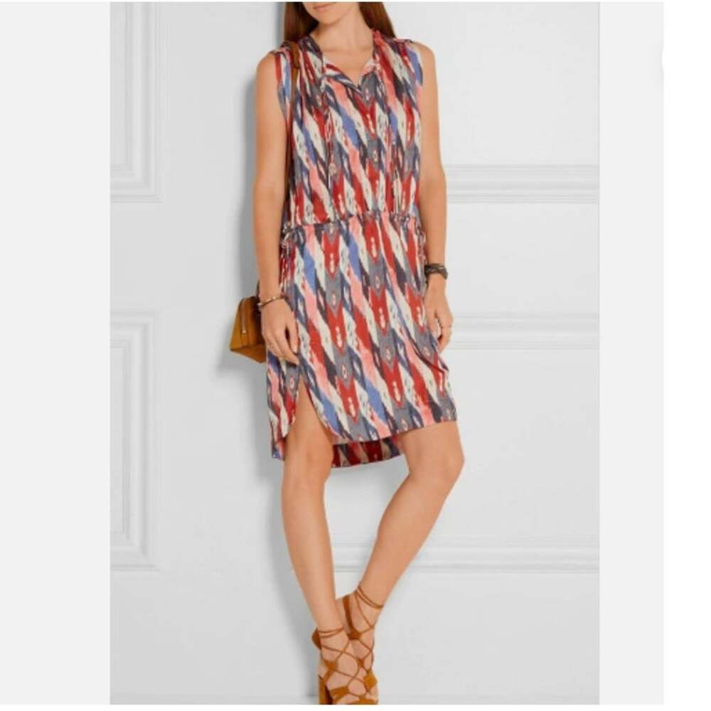 Isabel Marant Etoile Hollis Ikat Shift Dress Sleeveless Bohemian Chic SZ 2 FR 34